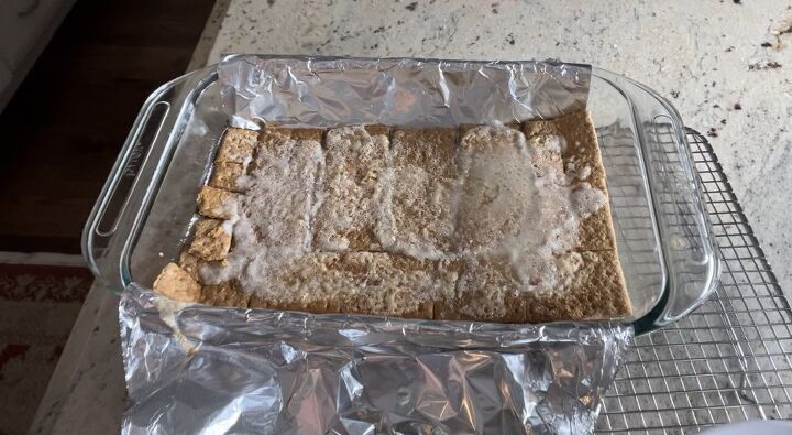 delicious s mores bars for your end of summer bash, After seven minutes this is the crust as it cools for five minutes on a wire rack