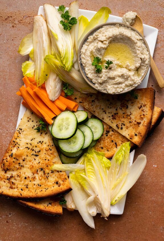 creamy whipped eggplant, Serve this dip alongside crispy pita veggies and endive leaves for the perfect mezze platter