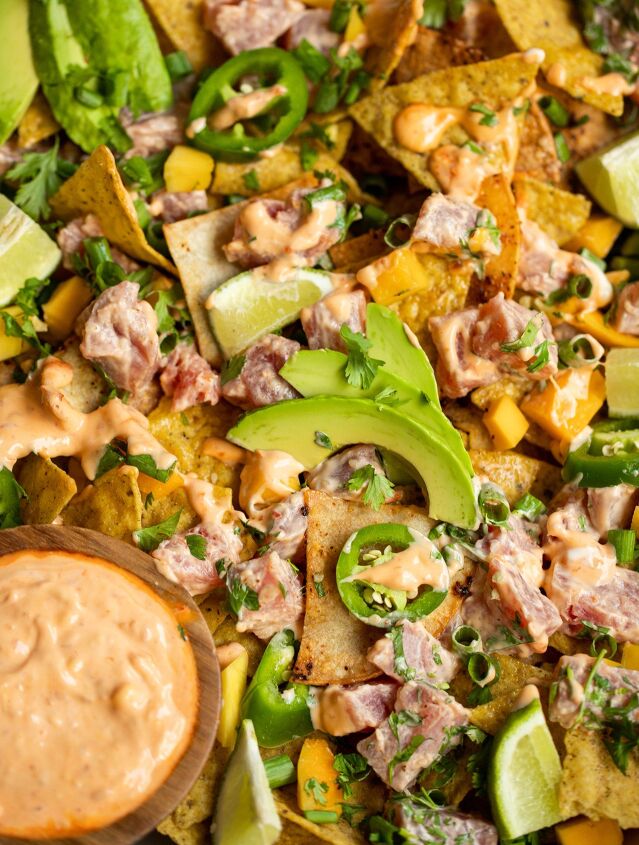spicy ahi tuna nachos, Another bonus to this recipe is how versatile it is You can add corn papaya seaweed salad and more