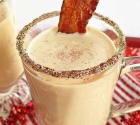 Bourbon Eggnog Recipe With Candied Bacon