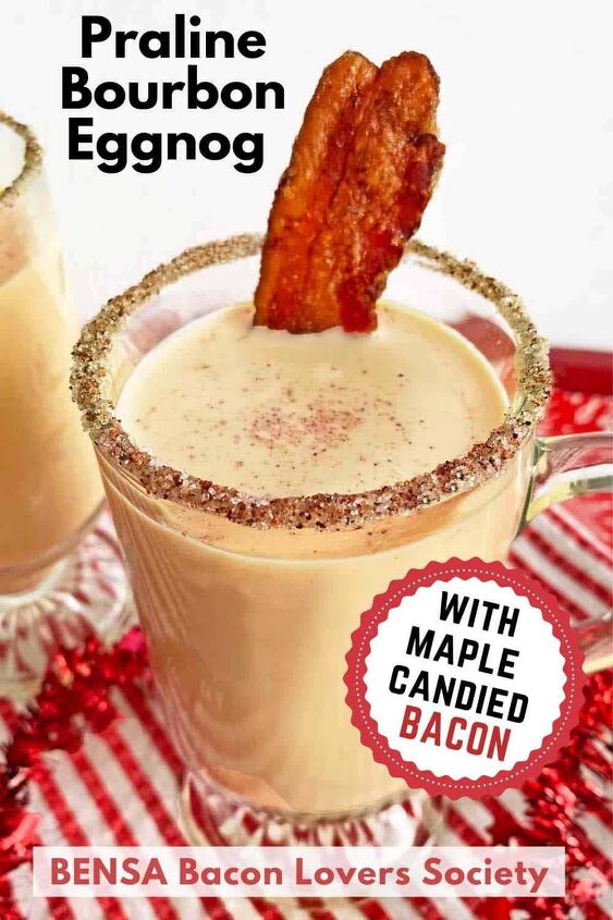 bourbon eggnog recipe with candied bacon