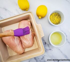 recipe for lemon pepper chicken, Brushing the chicken with olive oil