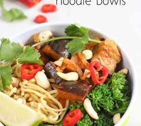 Aubergine Red Thai Curry Noodle Bowls