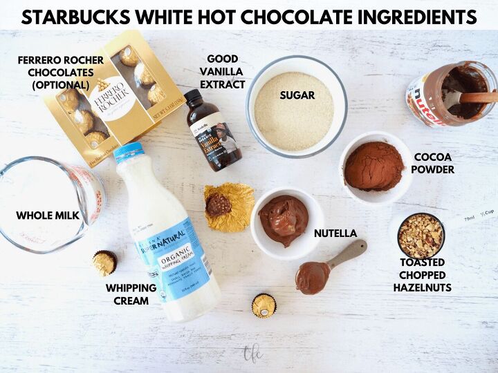 Labeled Ingredients shot for Ferrero Rocher Ice Cream