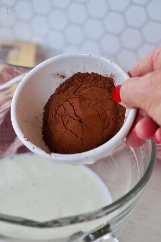 Pour in cocoa powder