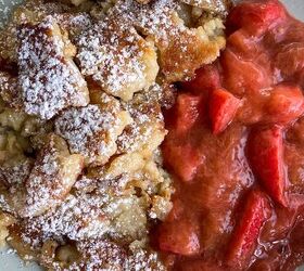 Vegan Kaiserschmarrn (with Strawberry Rhubarb Compote)