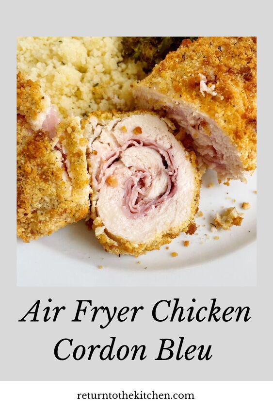 air fryer chicken cordon bleu, air fryer chicken cordon bleu sliced close up
