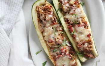 Stuffed Zucchini With Ground Beef and RIce