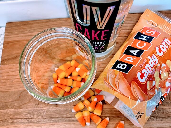 two fun halloween cocktails, Infusing vodka with candy corn for the Candy Corn Martini