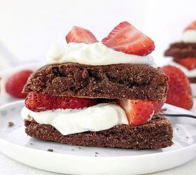 easy chocolate strawberry shortcake high protein, Unexpectedly amazing high protein easy Chocolate Strawberry Shortcakes Made with chocolate protein scones and a protein powder yogurt mix these chocolate strawberry shortcakes are healthy sugar free low fat and tasty