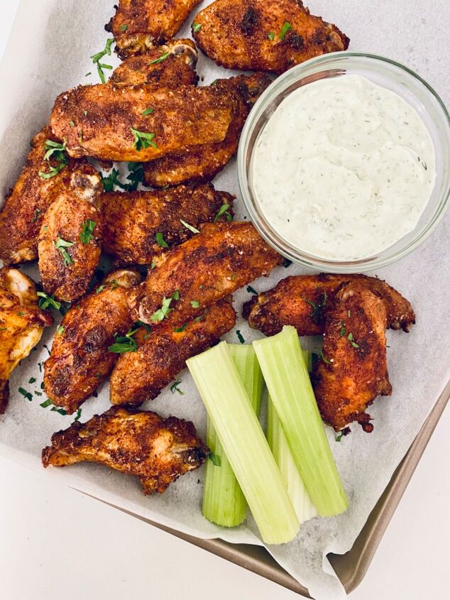 10 best valentine s day chicken recipes, Air Fryer Cajun Chicken Wings With Homemade Ranch