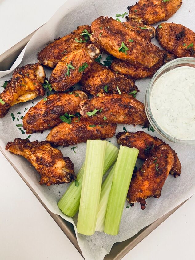 the best keto air fryer cajun chicken wings with homemade ranch