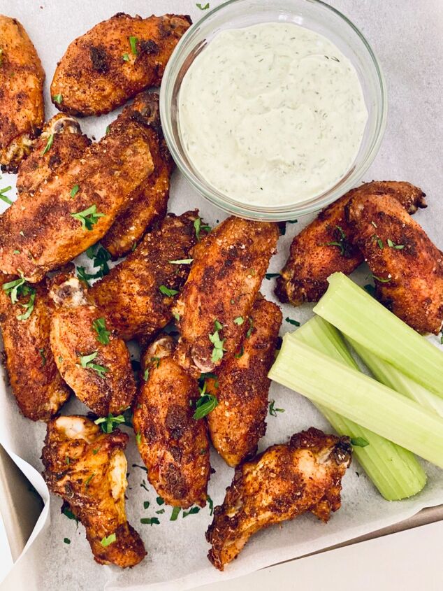 the best keto air fryer cajun chicken wings with homemade ranch