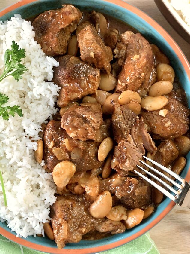 slow cooker pork with beans