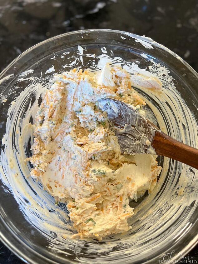 best ranch cheese ball recipe hit of the holiday party, mixing ranch cheeseball ingredients