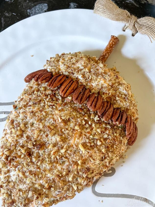 best ranch cheese ball recipe hit of the holiday party, making acorn cap with pecans on acorn cheese ball