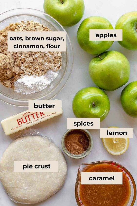 dutch caramel apple pie with crumb topping, Ingredients for Dutch caramel apple pie