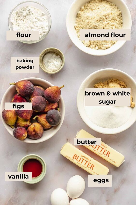 upside down almond fig cake, Ingredients for upside down fig cake