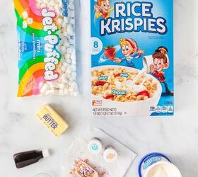 the best unicorn rice krispie treats ever, Unicorn Rice Krispie treat ingredients