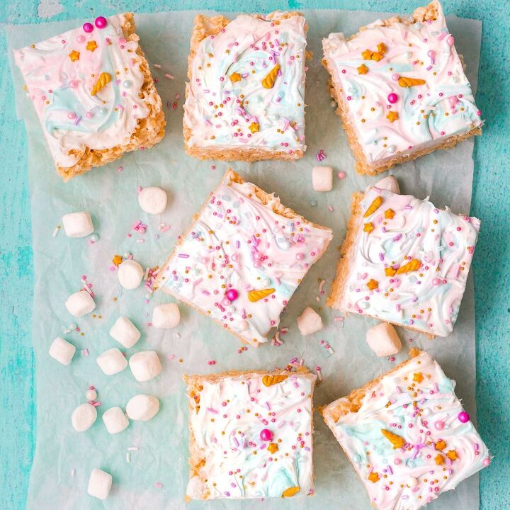 the best unicorn rice krispie treats ever, It s time to decorate your Rice Krispie treats