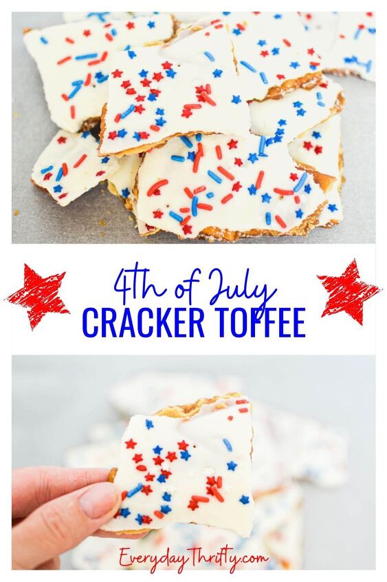 easy patriotic dessert red white blue cracker toffee, Red white blue dessert for easy patriotic dessert