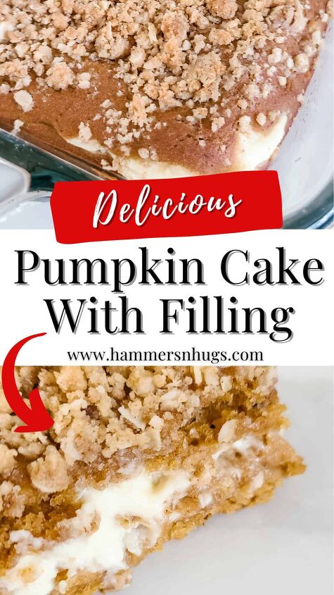 pumpkin cake with cream cheese filling, Pumpkin cake filled with whipped cream icing and topped with oat streusel this pumpkin streusel cake is a delicious Thanksgiving dessert