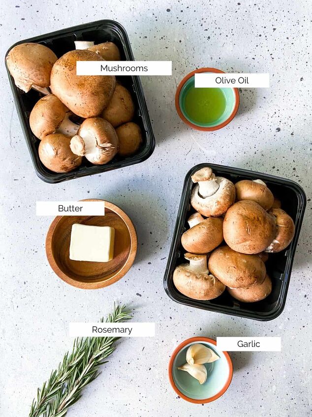 garlic butter mushrooms with rosemary, The ingredients you need for this recipe