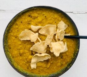 cosy red lentil dhal with peanut and coconut milk