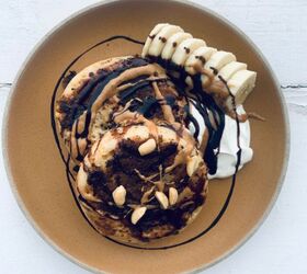 Crumpet French Toast With Banana, Chocolate and Peanuts