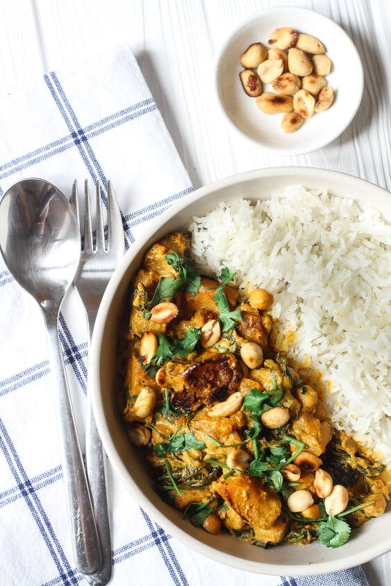 baked butternut squash and chickpea curry, A serving of Roasted Butternut Squash Chickpea Curry