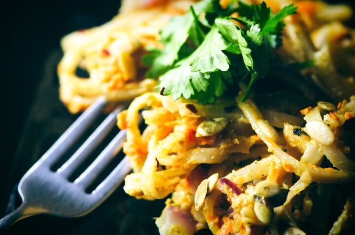 peanut free pad thai with pumpkin seed butter, This Spicy Pumpkin Seed Butter Pad Thai makes for one flavorful and healthy vegan gluten free soy free and nut free lunch or dinner ready in only 20 minutes veganpadthai nutfreepadthai glutenfreepadthai spicypadthai pumpkinseedbutter