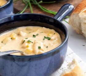 With tender bits of chicken & loads of hearty veggies, this creamy chowder is the BEST comfort food