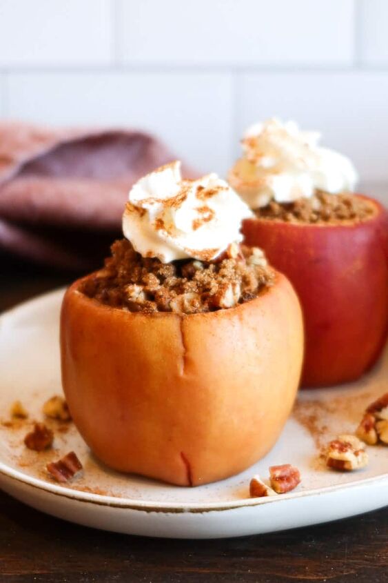stuffed baked apples with cinnamon, Close Up Of Stuffed Baked Apples