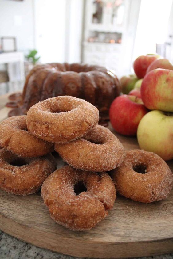 fresh apple walnut cake with caramel glaze, Close Up of Donuts