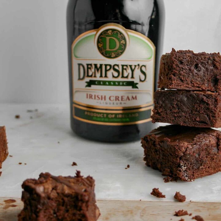 double chocolate irish coffee brownies, double chocolate Irish coffee brownies made with Dempsey s Irish liquor