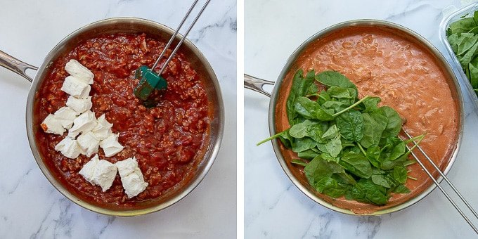 italian sausage pasta, images showing how to make sausage pasta