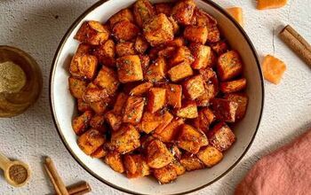 Maple Cinnamon Air Fryer Sweet Potato Cubes - Happy Honey Kitchen