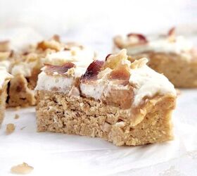 healthy peanut butter bacon bars high protein sugar free, Healthy Peanut Butter Bacon Bars made with protein powder and peanut butter powder for a sugar free low fat dessert With an oatmeal base high protein peanut butter frosting and crunchy bacon PB bacon dessert bars are gluten free too