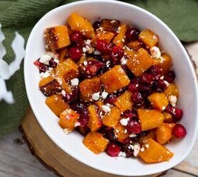 Oven Roasted Butternut Squash With Cranberries and Feta