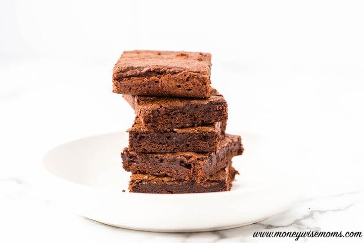 stack of finished recipe for homemade brownies