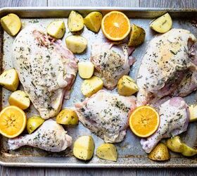 sheet pan cranberry chicken with potatoes, sheet pan chicken and potatoes