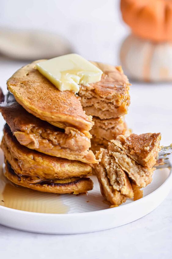 pumpkin pancakes with pancake mix, These pancakes are so soft and fluffy you don t need a knife