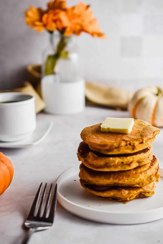 pumpkin pancakes with pancake mix, Serve these pancakes with lots of butter