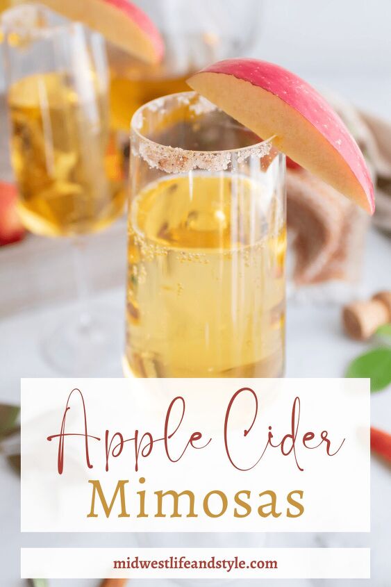Simple Two Ingredient Apple Cider Mimosas Midwest Life and Style Blog