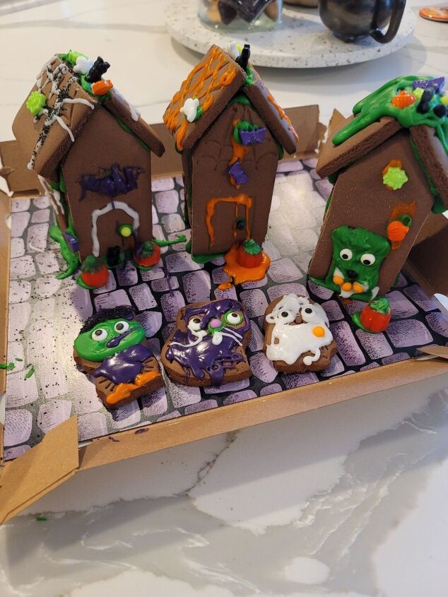 making a store bought ginger bread house or zombie house like a pro