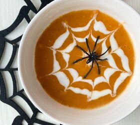 10 ghoulishly good main courses and desserts to haunt your taste buds, Spider Web Tomato Sweet Potato Red Lentil Soup