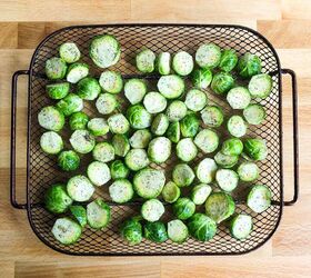 maple balsamic brussels sprouts, Add to the air fryer basket and cook 15 20 minutes