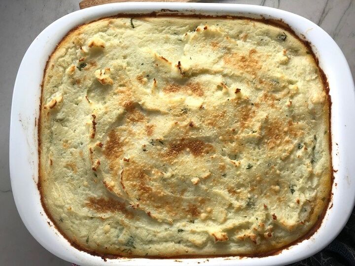 easy cottage pie recipe with chorizo, Cooked Cottage Pie recipe It has Spanish Chorizo and ground beef cooked in a rich and savory gravy with veggies and herbs Creamy mashed potatoes sit on top with manchego parmesan and garlic dinnerideas cottagepie shepherdspie