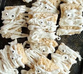 19 spooktacular halloween recipes to trick or treat yourself, Mummy Rice Krispie Treats