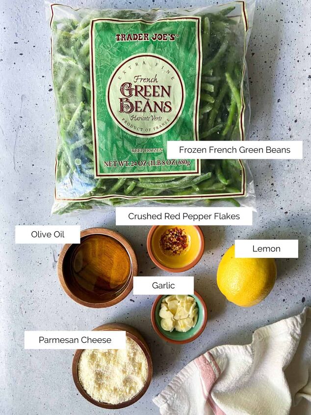 garlic parmesan green beans from frozen, The ingredients you need for this recipe